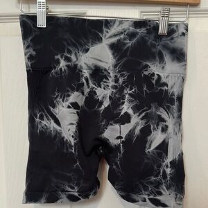 Black and White Tie-Dye Shorts